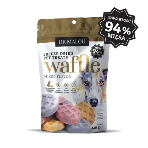Complementary food for dogs, freeze-dried chicken wafers (mix of flavors)