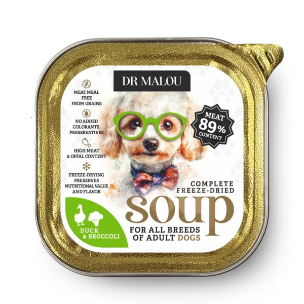 1 Duck and broccoli soup - freeze-dried complete dog food