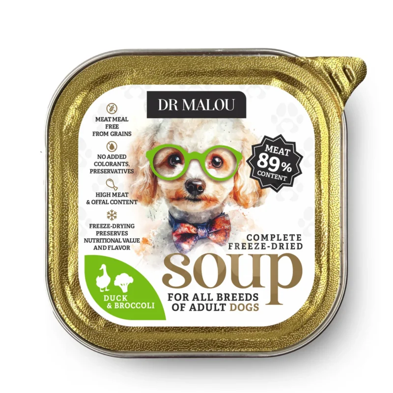 Duck and broccoli soup - freeze-dried complete dog food